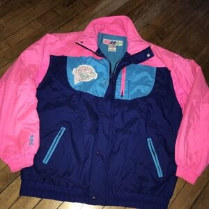 K2 International Womens XL Vintage Ski jacket Pink/Blue/Teal